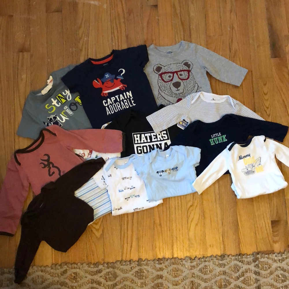 Lot of 3 month baby boy shirts/onesies